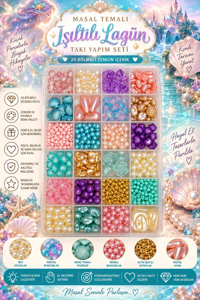 By MO Accessories Sparkling Lagoon ✨   24-Compartment Jewelry Design Set – Fa...