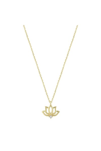Assos Pırlanta Altın Lotus Kolye - 14K