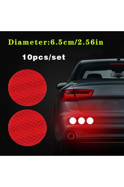 Choice Red 10pcs/set Car Bumper Reflective Safety Strip Stickers Car Circular...