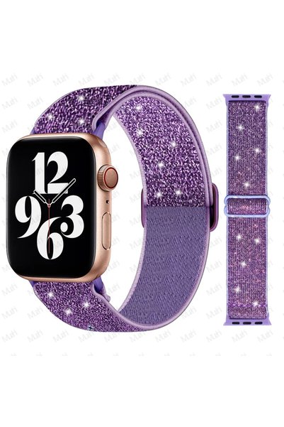 Choice50 38mm or 40mm 41mm Flash purple 35 Bling Nylon Strap for Apple Watch ...