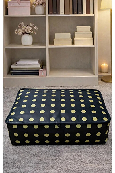 IKEA Hurç 69x51x19 Cm Nevresim Giysi Saklama Kutusu Düzenleme Siyah Sarı Ferm...