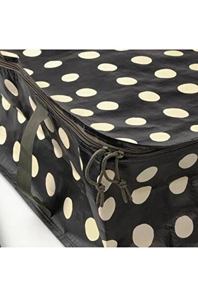 IKEA Hurç 69x51x19 Cm Nevresim Giysi Saklama Kutusu Düzenleme Siyah Sarı Fermuarlı Su Geçirmez