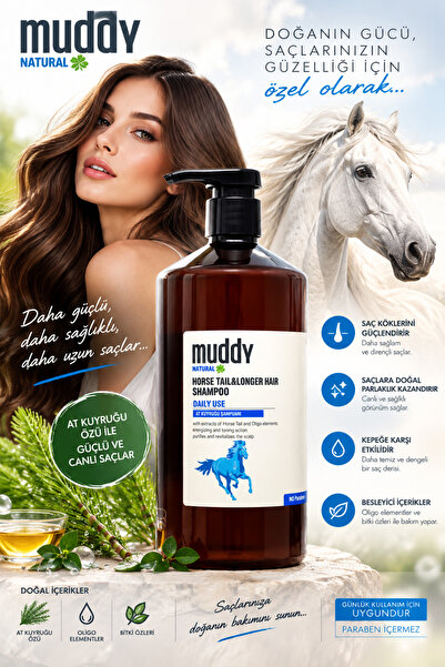 Muddy Anti-Hair Loss 1000 ml Fast Growth Supporting Horsetail Shampoo