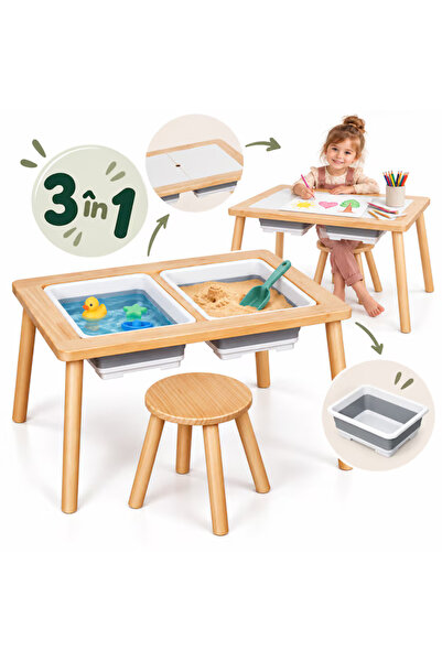 Smart Vibe Sensory Wooden Table for Children Indiggo® 3in1 Play Center with W...