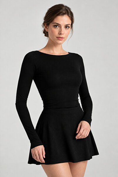 Kurun's Collection Bluza sa dugim rukavima i lađastim izrezom od meke viskozn...