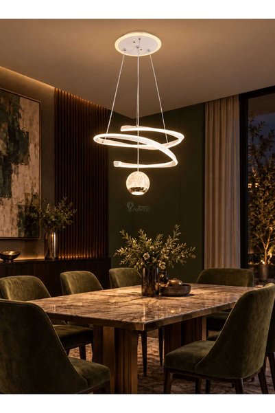 best power ثريا LED عصرية 9805 | قوة 60 واط مع 3 أوضاع إضاءة LED | قاعدة إضاء...