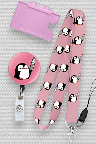 MİLLENEX Pembe Katil Penguen Boyun İpi Boyun Askı İpi 3 lü set Boyun Askısı Y...