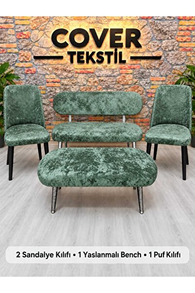 COVER TEKSTİL BENCH PUF KILIFI TAKIMI