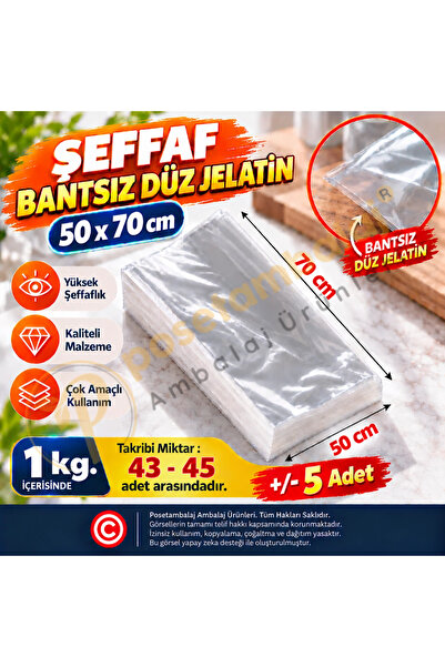 CarpCorn 50x70 cm Jelatin Bantsız Düz Şeffaf / 1 kg.
