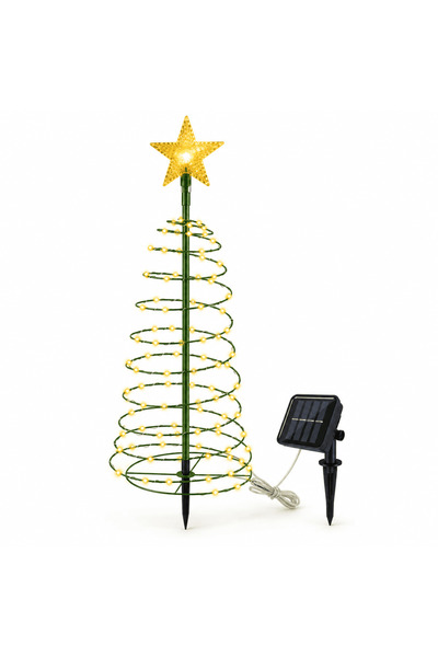 divendi-ro Brad de Crăciun decorațiune solară cu LED-uri și stea, înălțime 85...