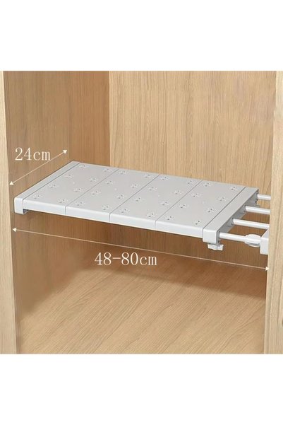 Choice1 48-80cm Closet Tension Shelf Rod Expandable Shelf Locker Organizer Ad...