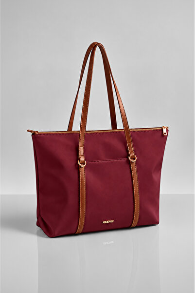 Rimense Women's Burgundy Lined Hand and Shoulder Bag