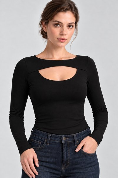 Kurun's Collection Bluza sa dugim rukavima od meke viskozne tkanine sa asimet...