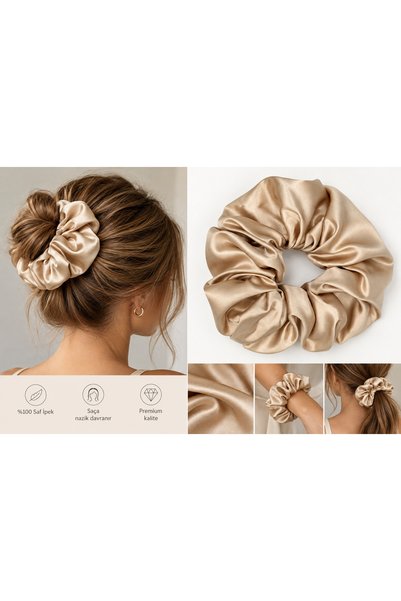 ICON SILK %100 Saf İpek Saç Tokası Jumbo Boy (6 cm)