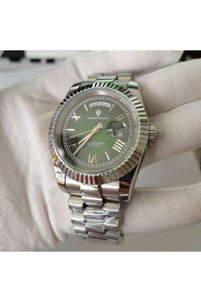Choice5 green wfs Sapphire Crystal Men's Watch Beat Quartz Movement Waterproo...