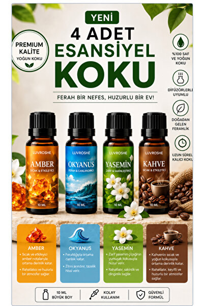 luvroshe 4 Pcs Essential Oil Censer Essence Room Fragrance Essential Oil 10ml...