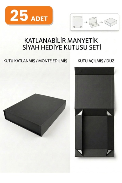 MonoRigidBox Katlanabilir Mıknatıslı Hediye Kutusu Premium Mukavva Sunum ve S...