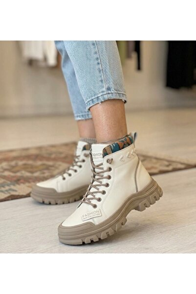 Guja Kadın 24K310 Bej Ten Krem Comfort Platform Kalın Taban Fermuarlı Günlük ...