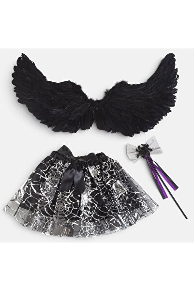 DD SHOP Set fusta tutu-aripi-baghet ngr-arg. - Accesorii Halloween Fete