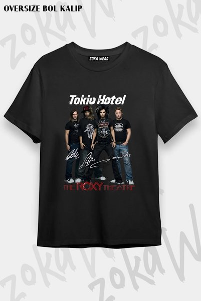 ZOKAWEAR Unisex Black Band Tokio Hotel T-Shirt 4451Zw