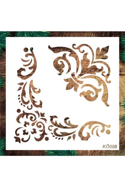Stencil tasarım Stencil Tasarım Kö008 Köşe Desen- Dekoratif Duvar, Fayans Ve ...