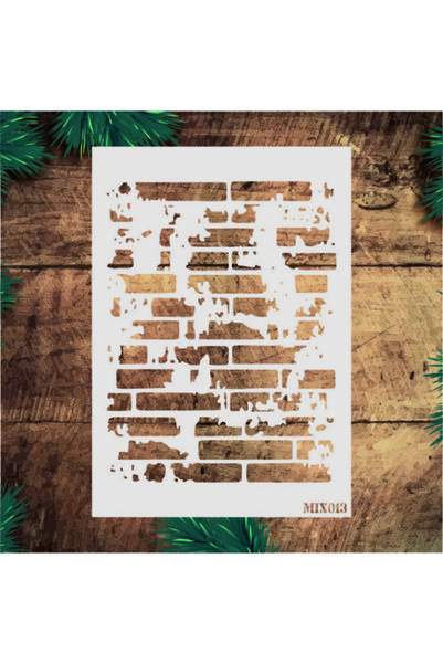 Stencil tasarım Stencil Tasarım Mıx013 Tuğla - Dekoratif Duvar Ve Eşya Boyama...