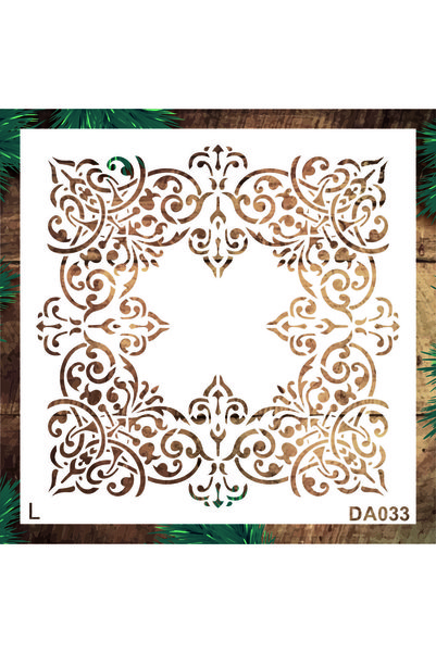 Stencil tasarım Stencil Tasarım Da033 Damask- Dekoratif Duvar, Fayans Ve Eşya...