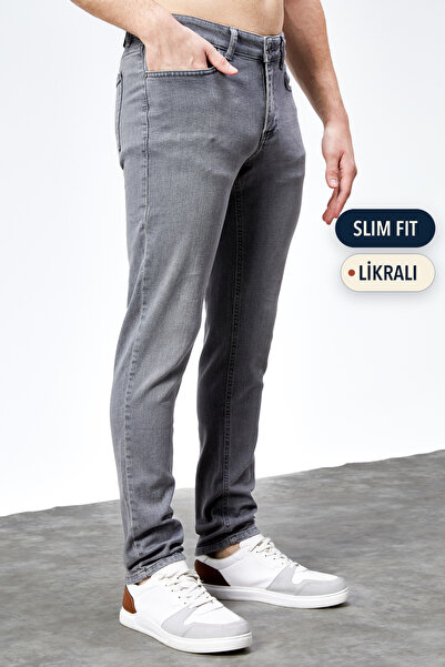 HLT JEANS Pantaloni pentru bărbați, gri, slim fit, din denim din Lycra Hlthe0...