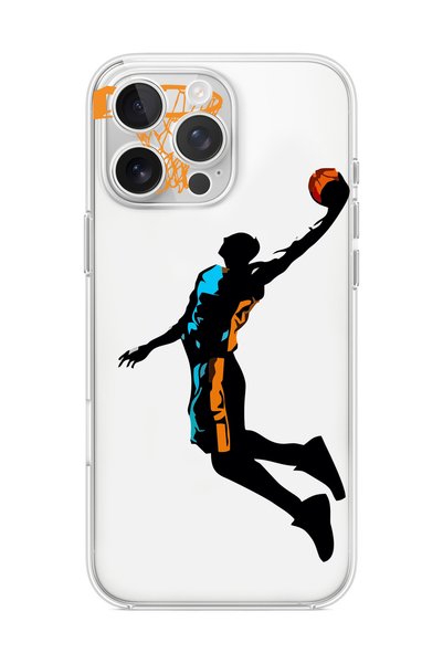 3GEN CASE iPhone 14 Pro Max Uyumlu Basket Smaç Desenli Şeffaf Silikon Kılıf