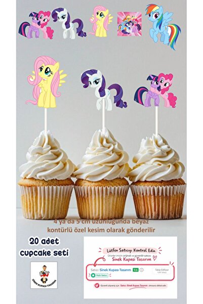 Sinek Kupası Tasarım My Little Pony Concept Toothpick Cupcake Decoration Birt...