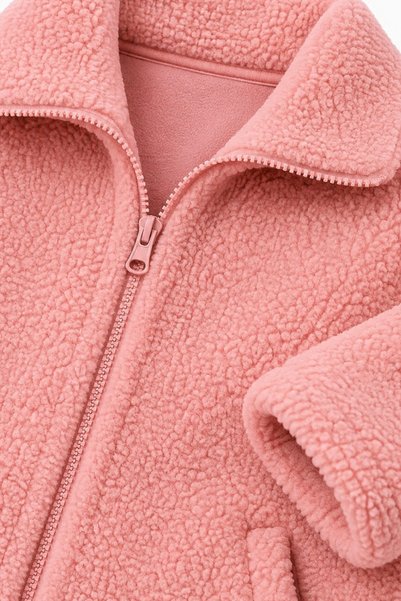 ESİLA KİDS Girl's Plush Jacket with Zipper Long Sleeves 4-10 Years Old