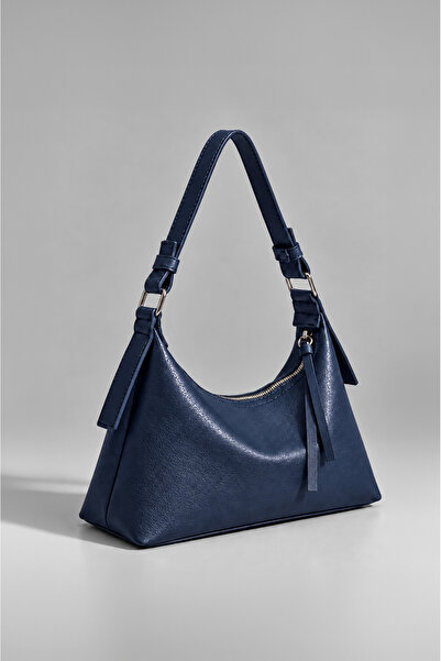 Rimense Women's Navy Blue Lined Hand and Shoulder Bag