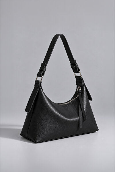 Rimense Women's Black Lined Hand and Shoulder Bag