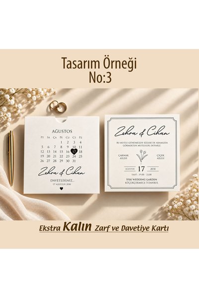 VEDAVETİYE Beyaz zarflı, beyaz renkli, Şık, ve yeni sezon Davetiye 50 Adet