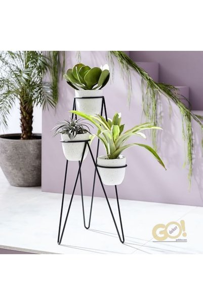 GO DEKOR Trio 3lü Tek Parça Modern Çiçeklik – Saksılık Modelleri