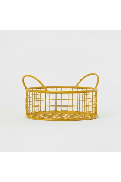 GO DEKOR Round Metal Multi-Purpose Cute Bread Basket - Melon Inside
