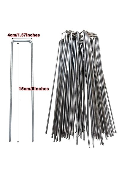 Choice 60pcs Light Grey U-type Garden Staples Heavy-duty Fence Stake Sod Pins...