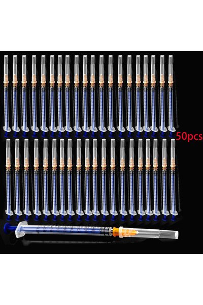 Choice 1ml Blue 50Pcs 50Pcs/1Pc Disposable 1Ml/Cc Lab Syringe with 1" Needle,...