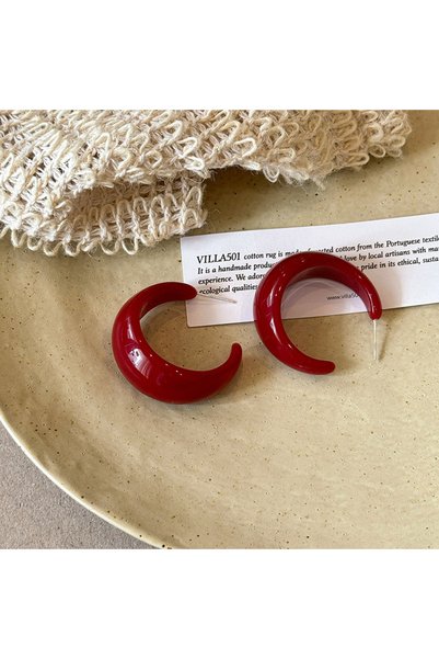 Choice red C-shape Blue Round Circle Acrylic Hoop Earrings for Women Geometri...