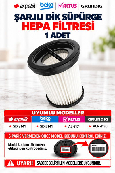 Arçelik SD-3141 Şarjlı Dik Süpürge Hepa Fitresi