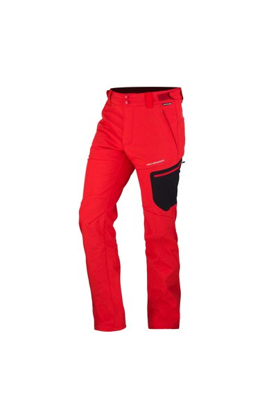 NORTHFINDER GINEMON – pantaloni de drumeție softshell pentru bărbați, roșu