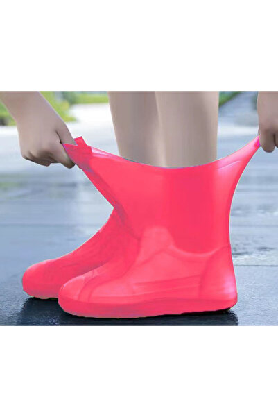 Choice M 34-39 Red 1 Pair Rubber Rain Boot Overshoes For Outdoor Use, Silicon...
