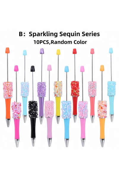 Choice B 10 New Creative Bead Ballpoint Pen Sets (Random Colors), Perfect For...