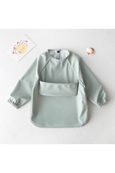 Choice8 M(1-3year) green 1pcs Solid Color Painting Smock Baby's Soft Waterpro...