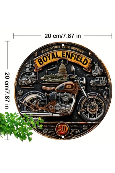 Choice 20x20 TYA6902 Vintage Royal Enfield Motorcycle Metal Sign: Pre - Drill...