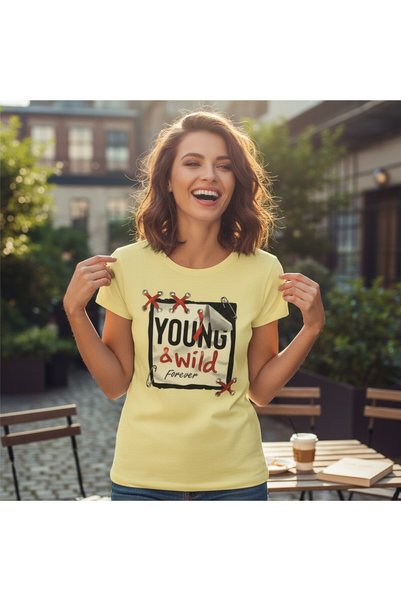 Intisimo Tricou de damă, 100% bumbac, Young & Wild, galben - XL
