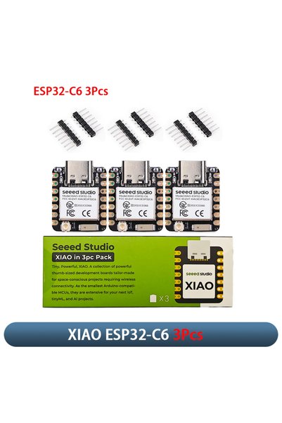 Choice لوحة تطوير XIAO ESP32-C6 (3 قطع) مع واي فاي 6 وبلوتوث 5.0 بتردد 2.4 جي...