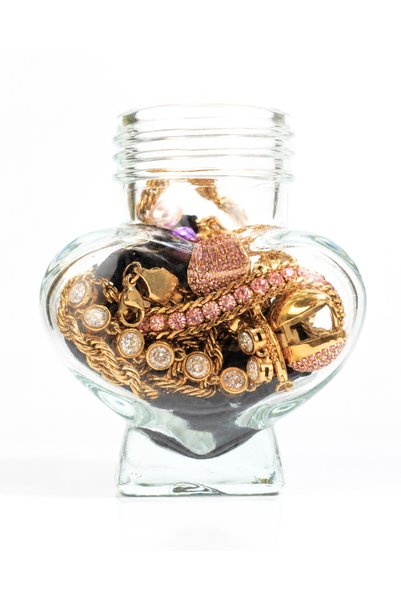 OEM Jewelry Jar Rose - Borcănel cu bijuterii din inox placat cu aur