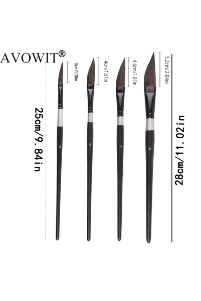 Choice 4pcs 4pcs Watercolor Brushes - Handle Style, Birch Wood Handle, Comfor...