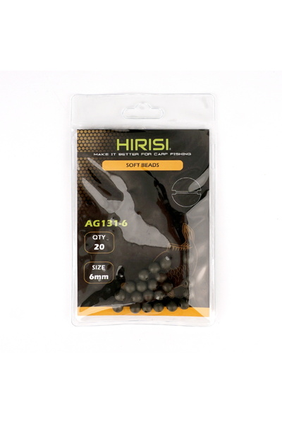 HIRISI 6MM 20Pcs Carp Fishing Rubber Shock Beads Soft Rig Beads Anti-Collisio...